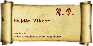 Majdán Viktor névjegykártya